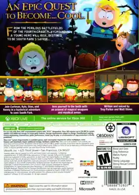 South Park The Stick of Truth (USA) box cover back